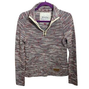 Weird Fish 1/4 Zip Pullover striped dot textured sweater